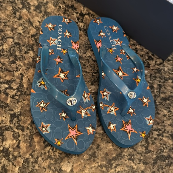 Coach Abbigal Star Rubber flip flops NIB 8 - Picture 2 of 8